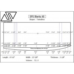 EPS Blanks 6'0'' x 23 5/8'' x 3 1/8'' Stringerless