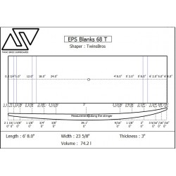 EPS Blanks 6'8'' x 24'' x 3'' Stringerless