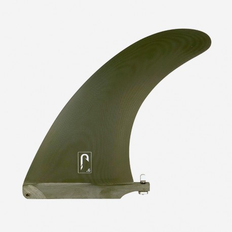 JUST - 9.0" LONGBOARD SINGLE FIN - Military green TINT FIBERGLASS