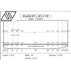 EPS Blanks WING FOIL - 6'8'' x 30'' x 5 7/8''- Stringerless