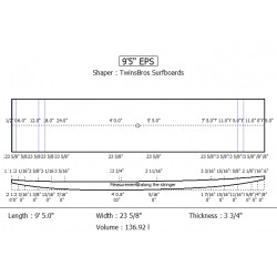 EPS Long Blanks 9'5'' x 23 5/8'' x 3 3/4'' con longherone