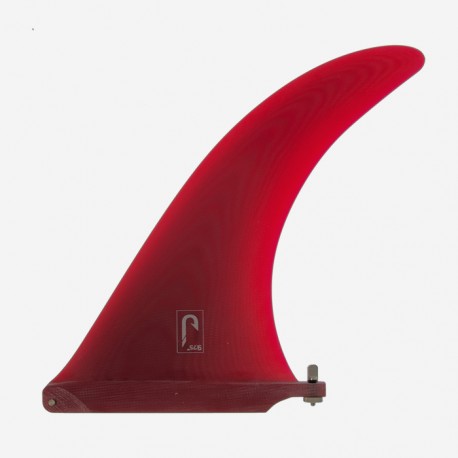 JUST - 9.75" LONGBOARD SINGLE FIN - Red TINT FIBERGLASS