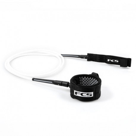 FCS ALL ROUND ESSENTIAL LEASH REGULAR - White/Black