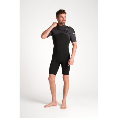 C-skins - NUWAVE SESSION LITE 2:2 MENS CHEST ZIP SHORTI- Tg M